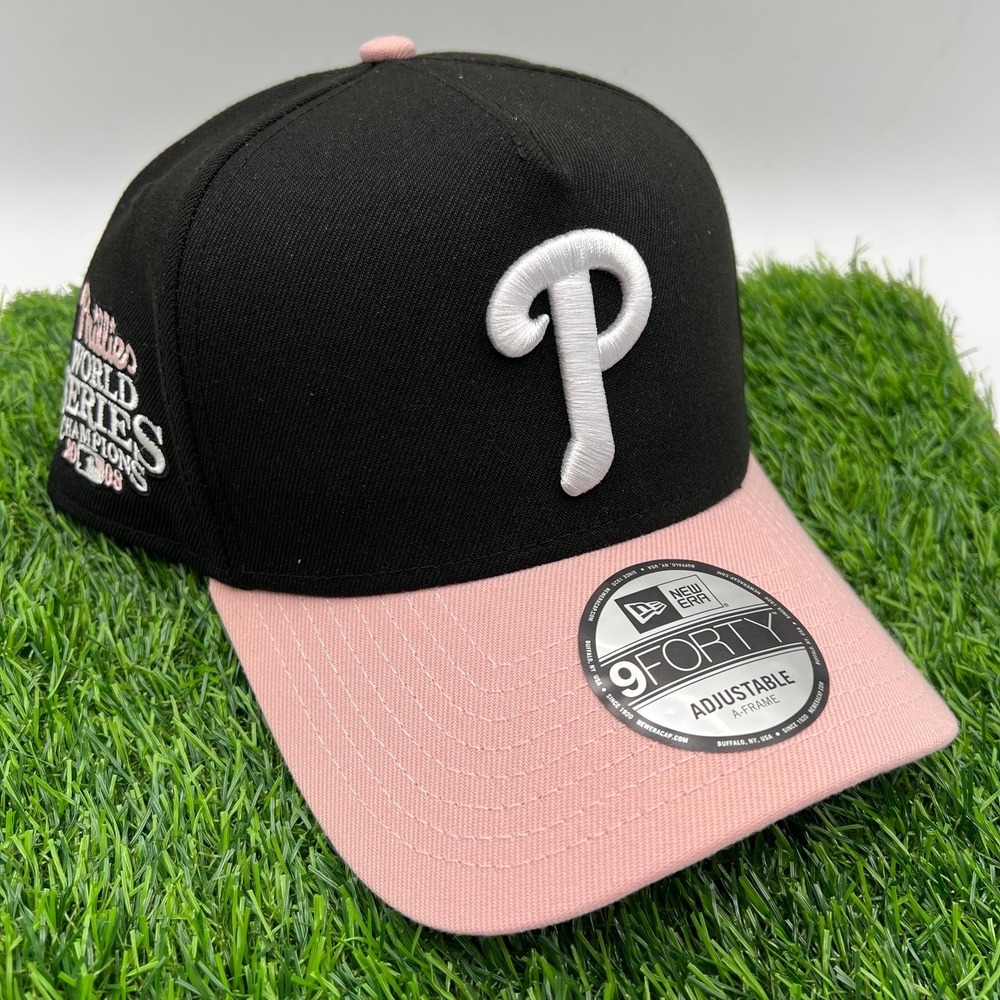 New Era Philadelphia Phillies Two Tone Black Pink 9Forty A Frame Snapback Hat